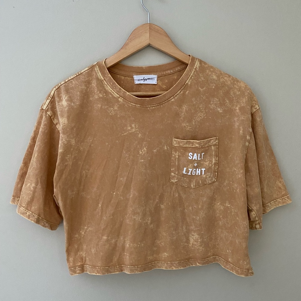 Carly Jean Los Angeles Crop Salt + Light Top